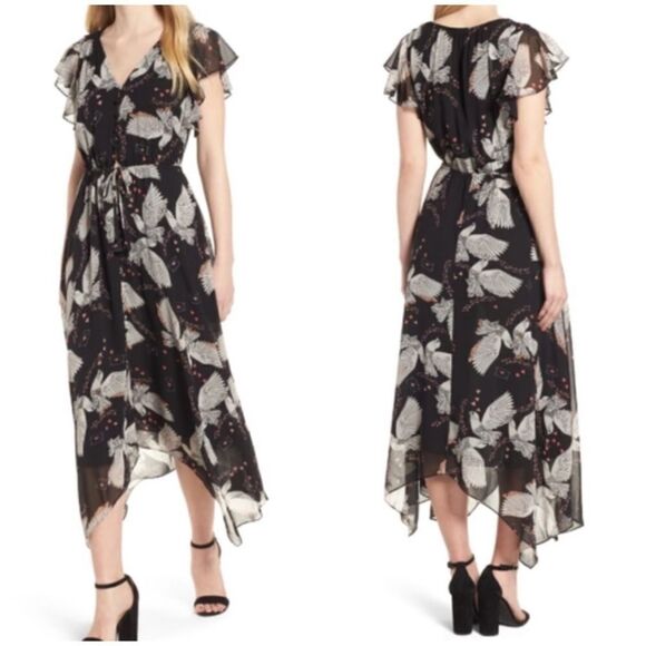Rebecca Minkoff Black and White Harper Midi Dress - Picture 1 of 7